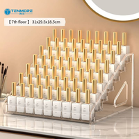 Étagère de présentation en acrylique à 3/4/5/6/7 niveaux - Organisateur transparent à étages pour cosmétiques, vernis à ongles et articles de bureau