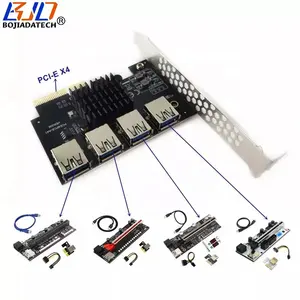 PCI Express PCI-E 4X ila 4 USB 3.0 (PCIe x1 sinyal) dört GPU grafik ekran kartı için bağlayıcı genişletme denetleyici yükseltici kart