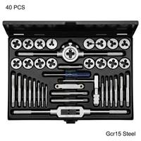 Kit de tarauds et filières en acier HSS et Gcr15 pour roulements, 110 pièces, HRC 60-62, métrique/imperial, outil de coupe de filetage, OEM