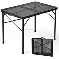 Table de barbecue moderne en aluminium pour ferme, chariot de service, table d'appoint, mobilier d'extérieur, pliable, hauteur réglable, compacte, portable, facile à utiliser