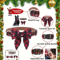 Kalung Anjing Natal dengan Dasi Kupu-kupu, Kalung Hewan Peliharaan yang Dapat Disesuaikan dengan Dasi Kupu-kupu yang Dapat Dilepas, Kalung Natal dengan Dasi Kupu-kupu untuk Anak Anjing Perempuan dan Laki-laki