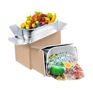 Cajas de envío con aislamiento térmico para embalaje de cadena de frío de mariscos dobles para transportar alimentos congelados