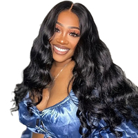 Perruque Lace Front Transparente 13x4 pour Femme, Ondulations Africaines Water Wave et Body Wave, Résistante à la Chaleur, Douce, Lisse et Volumineuse, Vente en Gros