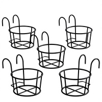 Support rond en métal pour pot de fleurs suspendu, support Gamla pour jardinières de balustrade, support de pot pour décoration de balcon extérieur, plante