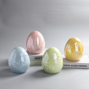 <span class=keywords><strong>Huevos</strong></span> de Cerámica Decorativos de Pascua con Luz LED, Adornos de Primavera para <span class=keywords><strong>la</strong></span> Fiesta de Pascua, Venta al Por Mayor - Product Image 2