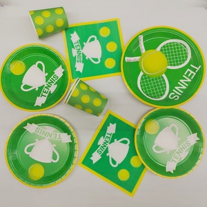 ชุดจานกระดาษลายกีฬา DAMAI สำหรับงานปาร์ตี้วันเกิดเด็ก ชุดอุปกรณ์ปาร์ตี้เทนนิส จาน ถ้วย กระดาษเช็ดปาก ภาชนะใส่อาหารแบบใช้แล้วทิ้ง - Product Image 4