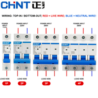 Disjoncteur miniature Chint NXB 1P/2P/3P/4P/1P+N 220V 6kA 63A 380V Distribution d'alimentation par bornes Certifié CCC