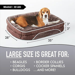 2024 <span class=keywords><strong>Designer</strong></span> Nieuwe Mode Bruine Orthopedische Hond <span class=keywords><strong>Bed</strong></span> <span class=keywords><strong>Bed</strong></span> Zachte Pv Pluche Draagbare Dubbelzijdige Rechthoek Huisdier <span class=keywords><strong>Bed</strong></span> Mat Voor Buiten - Product Image 2