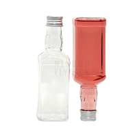 Bouteille de tequila en plastique jetable Rpet clair carré 200 ml