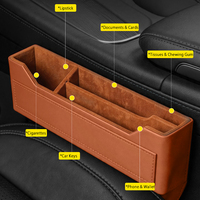 Organisateur de rangement universel pour l'espace latéral des sièges de voiture en cuir PVC avec logo personnalisé Titan, support de téléphone OEM, noir, luxe