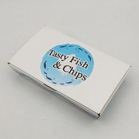 Emballage de poisson et frites avec impression personnalisée boîte alimentaire en carton ondulé boîte de poisson frit boîte de restauration rapide à emporter avec logo