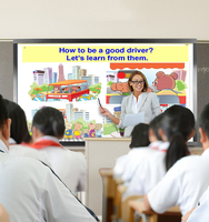 Tableau blanc interactif pour salle de classe intelligente, écran tactile infrarouge 20 points, affichage 4K, écran tactile plat de 75 pouces
