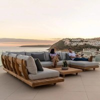 Ensemble Canapé Modulable Moderne en Bois Massif avec Coussins pour Salon, Jardin, Terrasse et Hôtel - Canapé d'Extérieur