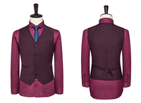 Gilet Unisexe en Laine Respirante de Bonne Qualité, Uniforme de Restaurant Formel, Vêtement d'Extérieur Printemps Homme/Femme avec Boutons Décoratifs Rouge/Bleu
