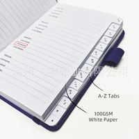 Carnet de mots de passe A6 en similicuir, best-seller transfrontalier, carnet d'adresses et de numéros de téléphone en anglais, reliure à fil; Cadeau en stock