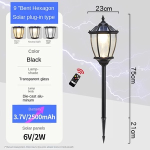 Lampe solaire pour pelouse LED 5000K lumière du jour IP65 résistante à l'eau, abat-jour en bambou, lampe de jardin avec capteur de mouvement, CRI 90, faisceau de 60° - Product Image 6