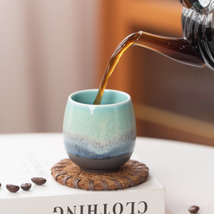 Juego de 4 Tazas de Café de Cerámica con Forma de Huevo Pine Pavilion, 80 ml, Mini Tazas de Té con Esmalte Degradado para Cafetería, Bar, Restaurante - Product Image 4