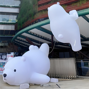 Moonloop Rising Light Teddy, grande figurine gonflable géante en forme d'ours de dessin animé avec logo, sensation douce, finition mate, pour publicité - Product Image 3