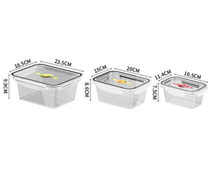 Juego de 3 Recipientes de Plástico Transparente para Conservar Alimentos Frescos, Lonchera, Contenedor de Almacenamiento de Alimentos para Frutas y Verduras, 600+1300+2400 ml - Product Image 4