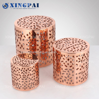 XINGPAI Offre Spéciale Décoration De Mariage Trois Niveaux De Luxe Buffet Alimentaire Présentoir En Acier Inoxydable Cylindre Stands Pour La Fête