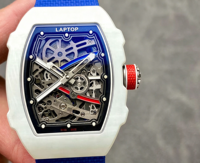 Montre mécanique de luxe pour homme de marque haut de gamme, élégante, pour les affaires, avec tourbillon, boîtier tonneau, bracelet en nylon et fibre de carbone, style hip-hop