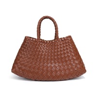 Sacs à main de luxe pour femmes, nouveaux sacs en cuir de vachette souple tissé avec deux sangles, grande capacité, style décontracté