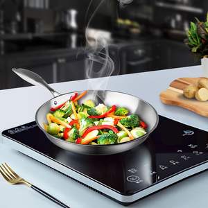 Poêle à frire en acier inoxydable Db 32 cm, antiadhésive, compatible induction, design moderne pour cuisine ou hôtel - Product Image 4