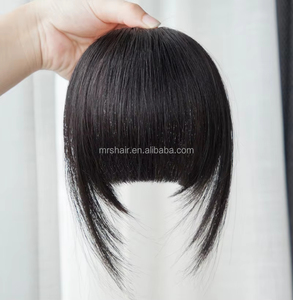 1 unidad de flequillo de cabello humano Remy rubio platino de 20G con flecos, extensiones de cabello con clip para mujer - Product Image 2
