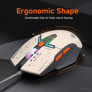 Ratón para Juegos con Cable RGB, Estilo Mecánico, 6 Botones, Ratón Óptico Ergonómico, Periféricos para PC, Laptop y Escritorio - Product Image 2