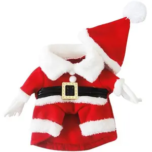 Conjunto de roupas de natal para cachorros, pelúcia, animal de estimação, roupas de natal, jaquetas quentes e confortáveis, para o inverno