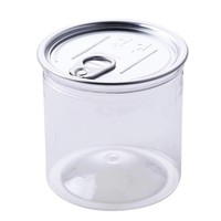 Bocaux en plastique transparents à couvercle pop-top avec couvercle en aluminium à ouverture facile pour l'emballage de thon et de conserves alimentaires