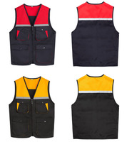 Gilet de travail ignifuge grande taille à blocs de couleur, fourni par l'usine, avec logo imprimé numériquement pour chauffeurs et bénévoles