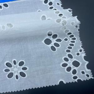 Modern 100% <strong>Cotton</strong> Embroidered Fabric Custom Design High Quality White Eyelet for Women's Girls' Weddings <strong>Wear</strong> Organic Woven - Product Image 4