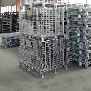 <span class=keywords><strong>Cage</strong></span> de stockage en treillis soudé en acier galvanisé, <span class=keywords><strong>cage</strong></span> d'entrepôt pliable, utilisation en intérieur, soudage, treillis - Product Image 4