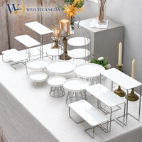 Support de présentation de desserts en céramique de luxe, style minimaliste, rond/rectangulaire, plateau à gâteau, décoration de fête de mariage, décoration de goûter