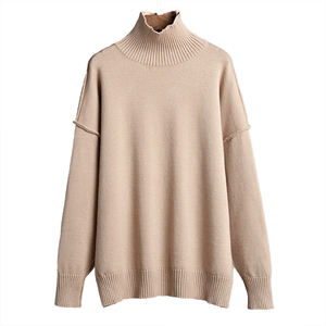 Patchwork Turtleneck <b>Sweater</b> Women Autumn Winter New Style Casual <b>Loose</b> Lazy Thickened <b>Sweater</b> <b>Knit</b> Pullover - Product Image 2