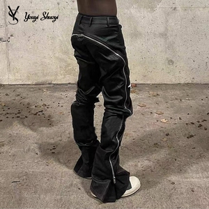 <span class=keywords><strong>Pantaloni</strong></span> YYSY Streetwear con Zip in Ecopelle, Stile Hip Hop, Personalizzabili con Patchwork, Comodi <span class=keywords><strong>Pantaloni</strong></span> a Gamba Larga per <span class=keywords><strong>Uomo</strong></span> - Product Image 6