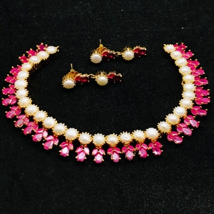 Gold Plated Traditional Necklace Jewellery Sets With Earrings for Women Ethnic Wedding Wear Brass Material Bulk <b>Product</b> - Product Image 2