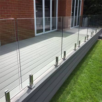 Reilbu Garde-corps sans cadre en aluminium et acier inoxydable durable et sûr pour terrasse de piscine, utilisation extérieure