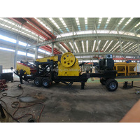 Concasseur à mâchoires mobile haute performance, mini-concasseur de chantier portable pour camions miniers, avec moteur diesel