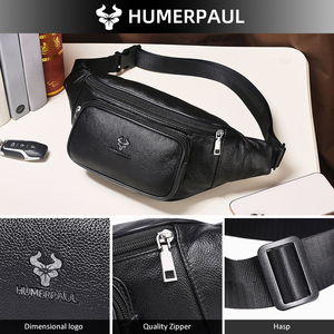 HUMERPAUL, riñonera clásica para <span class=keywords><strong>hombre</strong></span>, riñonera cruzada multifunción de cuero genuino para viajes al aire libre, riñonera duradera - Product Image 5