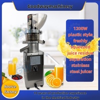 Industriële appel- en sinaasappelpers Zummo, multifunctionele sapmachine voor gebruik in drankenwinkels.