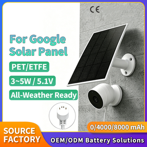3w 5v 4Ah <strong>Solar</strong> Panel with Bracket and Battery for the Google <strong>Solar</strong> Camera <strong>Charing</strong> with 4m Long Cable Google 4 Pin Connector - Product Image 1
