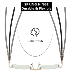 <span class=keywords><strong>Lunettes</strong></span> de vue sans monture durables pour hommes, anti-lumière bleue, optiques de prescription, petite monture <span class=keywords><strong>en</strong></span> alliage, or brun, unisexe - Product Image 3