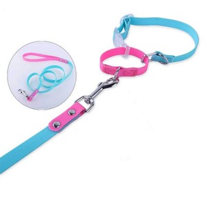 Kingtale kustom aksesoris anjing pemasok hewan peliharaan Macarons tahan air plastik PVC karet dapat dicuci tali leher anjing Harness - Product Image 3