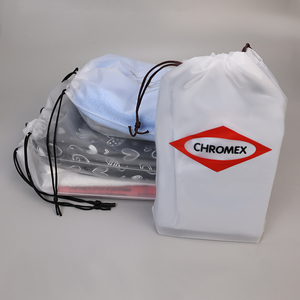 Sac blanc personnalisé imprimé avec logo pochettes à cordon en gros emballage cadeau sacs d'emballage de bijoux cosmétiques - Product Image 4