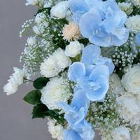 Bola de Flores Artificiales de Seda al por Mayor, Bola de Hortensias y Rosas Hechas a Mano, Centro de Mesa para Bodas, Decoración Colgante para Eventos, Azul