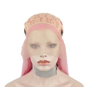 Celebrità 150% densità capelli sintetici da 26 pollici con parrucche anteriori in pizzo rosa con attaccatura dei capelli naturale - Product Image 6