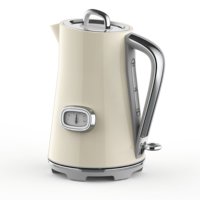 Bouilloire à eau de style vintage 1,7 L sans fil avec indicateur de température en acier inoxydable et voyant LED pour la préparation du thé à usage domestique