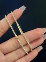 AU750 Bracelet en or jaune massif 18 carats véritable 2.01ct Bracelet en moissanite VVS couleur D glacé 16cm
